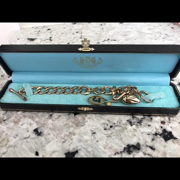 NEW Vintage Juicy Couture Gold Tennis Charm Bracelet - Picture 3 of 9